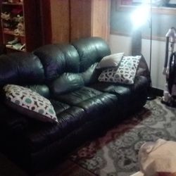 Black Leather Recliner Couch