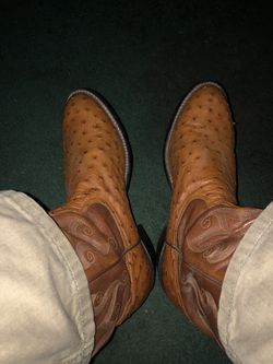 Tony lama Ostrich Full Quill Size Men’s 10 1/2 D, Model CT834 Real Nice Well Cared For. 