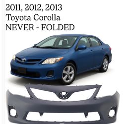 New Front Bumper for Toyota Corolla fits 2011, 2012, 2013, OEM Material Polypropylene NEVER FOLDED