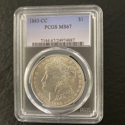 1883 -CC  PCGS  MS67 Morgan Silver Dollar