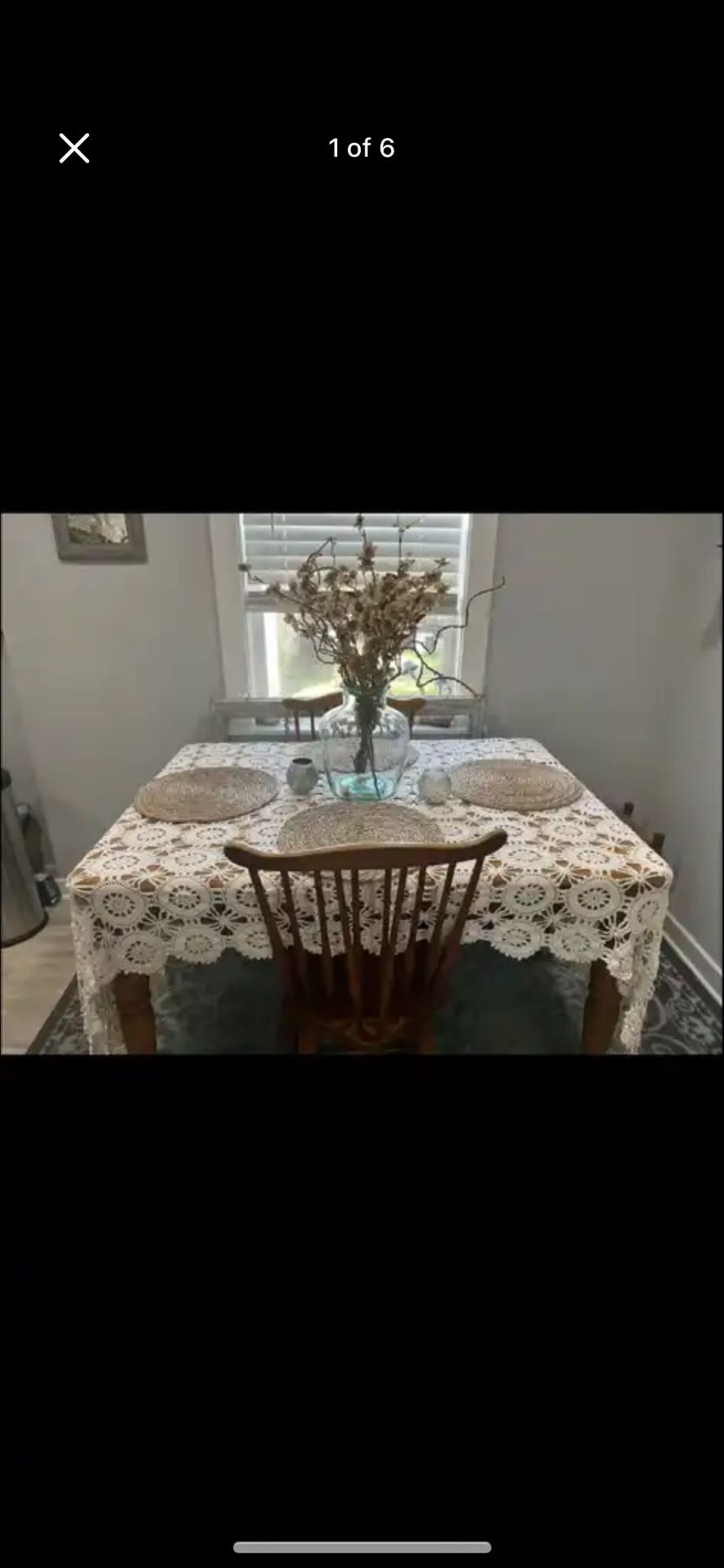 Wooden Table w/ Leaf and 2 Chairs