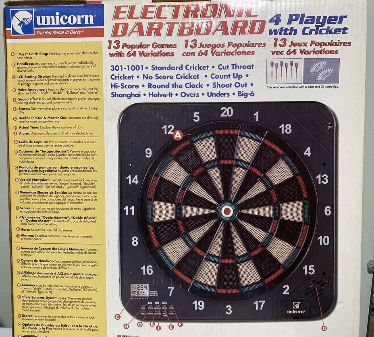 Sportscraft Unicorn Manual Electronic Dart Board