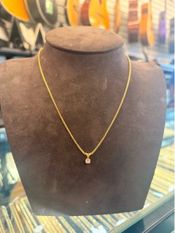 14KT Necklace W/ Natural Diamond Pendant 44525-1