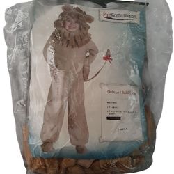 Lion Child's Halloween Costume. Size Small 4t/6t.  *Headpiece *Fleece Bodysuit With Attached Mitts And Tail. **(Covers Shoes Not Included)**