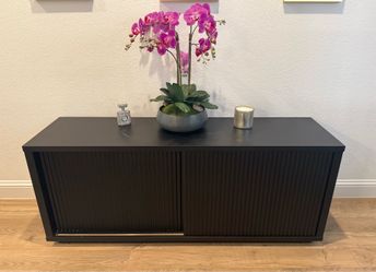 Beautiful by Drew Barrymore Fluted TV Stand – Black – 60”
