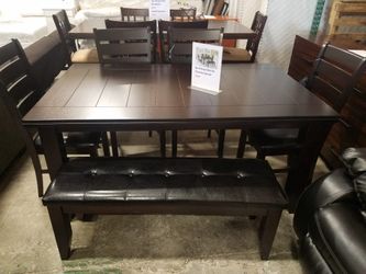 New 6pc dining room table set tax included free delivery