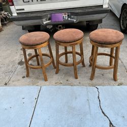 Leather And Wood Bar Stool’s 