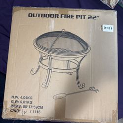 22” Outdoor Fire Pit – Brand New in Box! 
