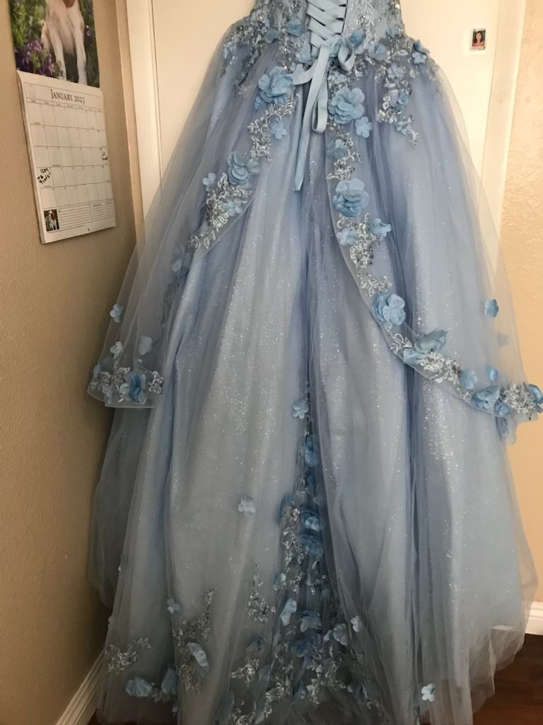 baby blue Quinceanera dress 