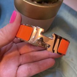 Hermès Orange / Gold Bracelet 