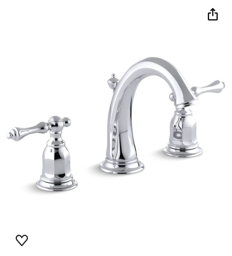 KOHLER 13491-4-CP Kelston Widespread Bathroom Faucet with Pop-Up Drain Assembly, 3-Hole 2-Handle Bathroom Sink Faucet, 1.2 gpm, Polished Chrome