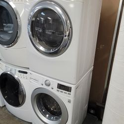 LG Front Loading Washer And Stackable Gas Dryer Set 