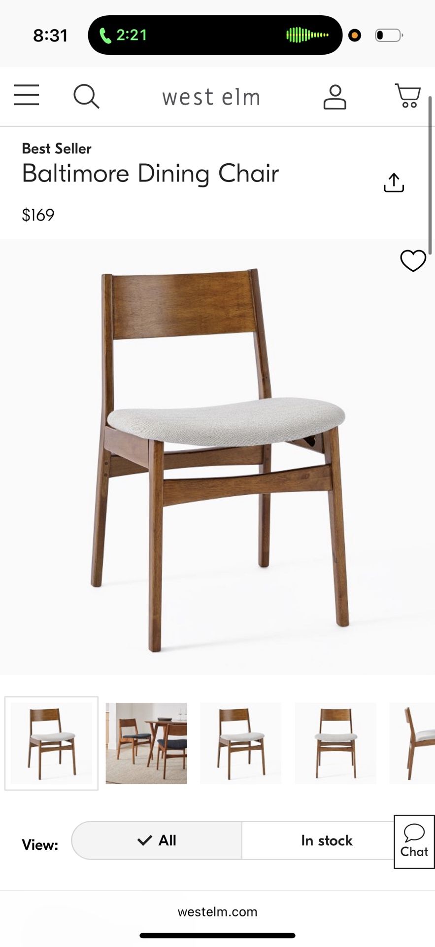 West Elm Baltimore Dining Chair