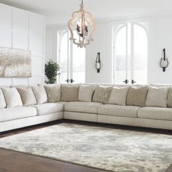  Rawcliffe - Parchment - Left Arm Facing Sofa, Wedge, Armless Chair, Right Arm Facing Sofa Sectional 