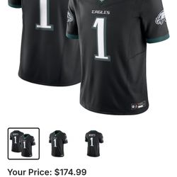 Men's Philadelphia Eagles Jalen Hurts Nike Black Alternate Vapor F.U.S.E. Limited Jersey