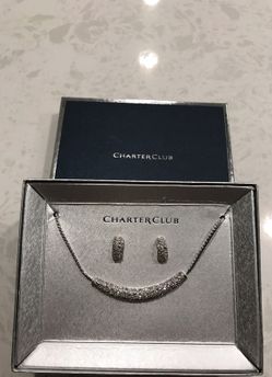 Faux Diamond necklace & earring set