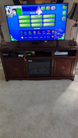 TV stand with fireplace