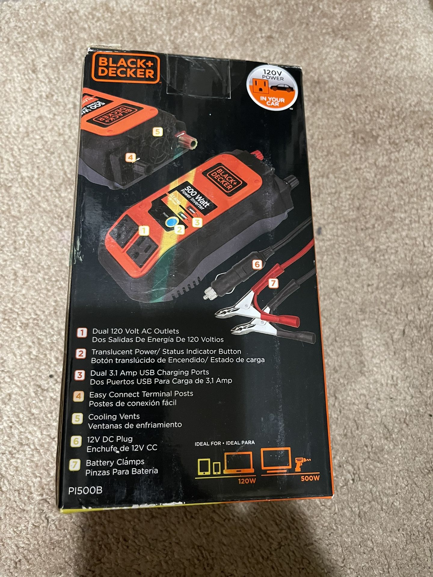 Black+Decker 500watt Power Inverter