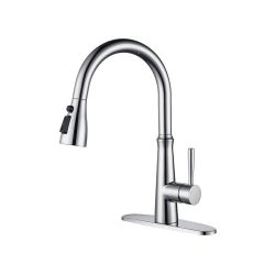 ingle Handle Stainless Steel Pull Down Sprayer Kitchen Faucet 