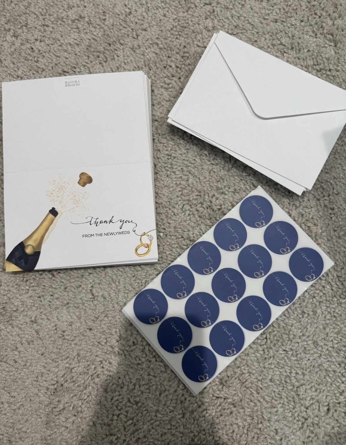 Wedding Thank You Cards With Envelopes & Stickers 