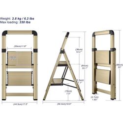 ❤️‍🔥 Step Ladder Folding 2-Step Finish Aluminum Foldable Step Ladders