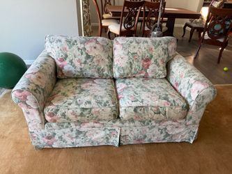 Floral Upholstered Loveseat Sofa