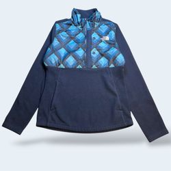 The North Face Womens Fleece Pullover Jacket Geometric Blue XS