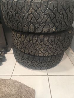 3 BFGOODRICH All Terrain LT265 70 R18 , tread around 95% or more