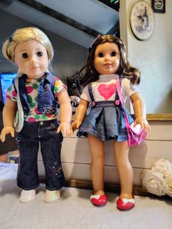 2017 American girl Rebecca Rubin,Short brown hair, tan skin & 2017 Just Like You #78 is a Truly Me doll light skin