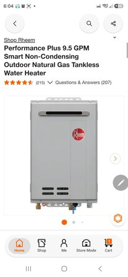 Performance Plus 9.5 GPM Smart Non-Condensing Outdoor Natural Gas Tankless Water Heater