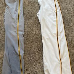 Game Pants Nike Majestic Major League Pittsburgh Pirates White Grey Baseball Pants Waist Sizes 36 thru 44, Long Pants
