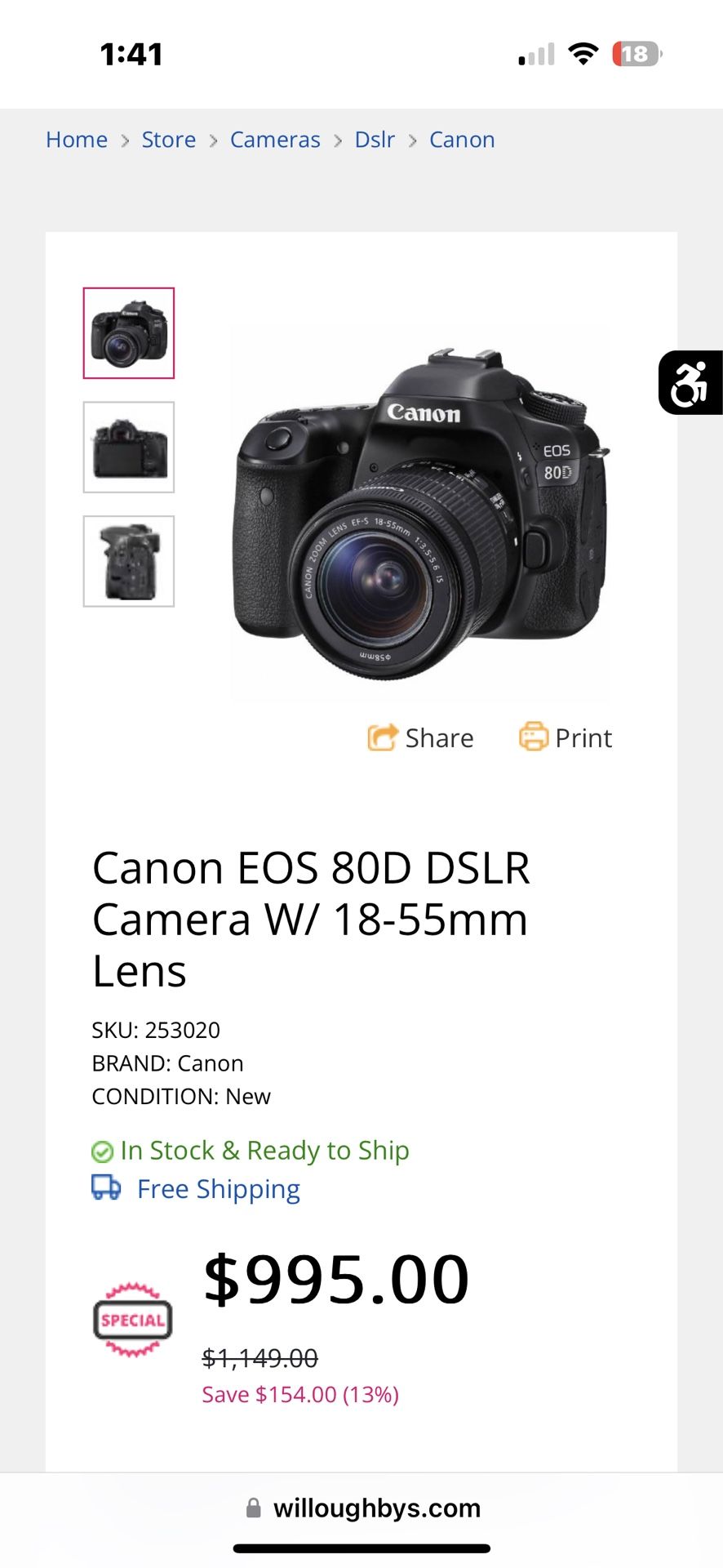 Canon 80D Camera 