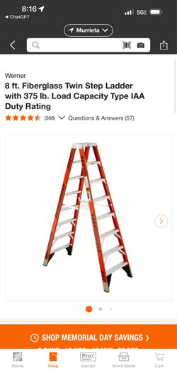 8ft Fiberglass Ladder