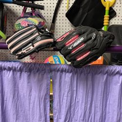 9 1/2 Franklin & 10” Mizuno Girls Baseball Mitts