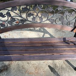 Wood And Iron Garden Bench