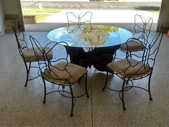 Dining Room Set  5 Chairs Solid Steel 🦋Butterfly Shape