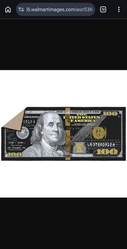 100 dollar bill non slip money rug