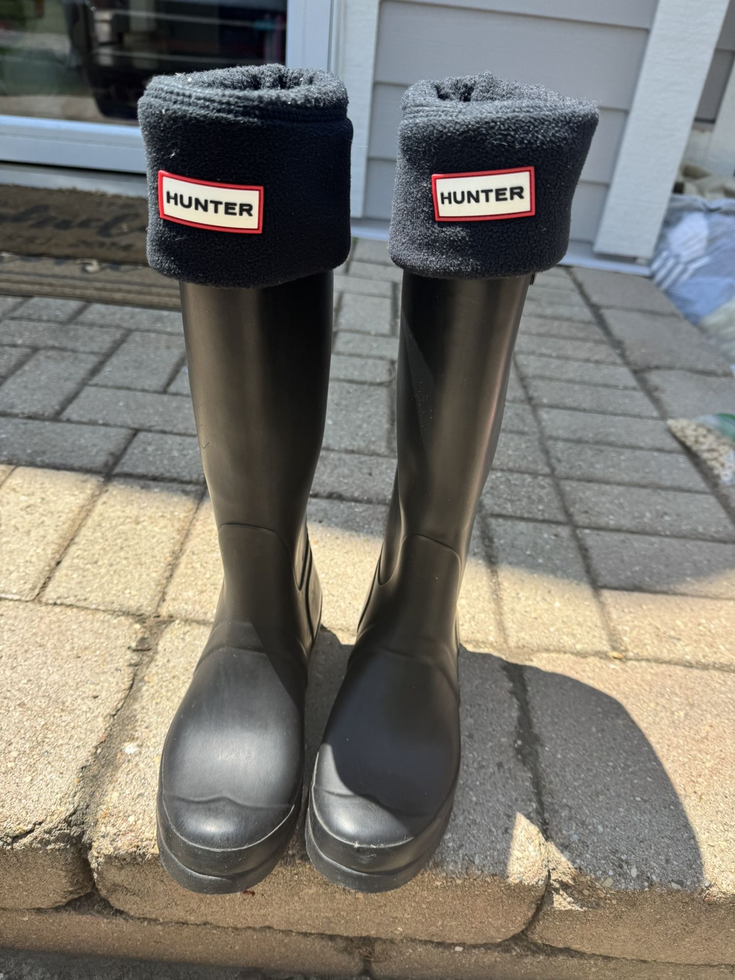 Hunter Rain Boots With Hunter Boot Socks - Size 7
