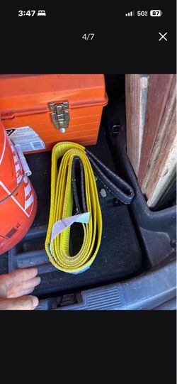 Yellow Heavy-Duty Tow Strap with Loop Ends
