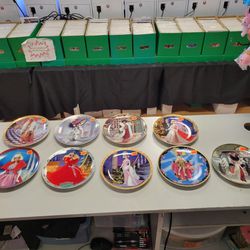 Collection Of 9 Barbie Plates