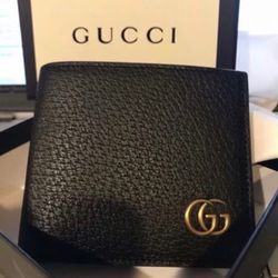 Men’s Gucci Wallet Black Leather GG Logo Wallet Authentic