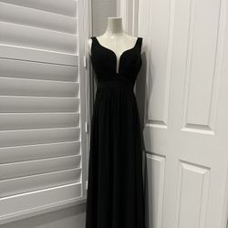 2. Black Long Dress, Waist 71cm,  Bust 86cm.  Size M