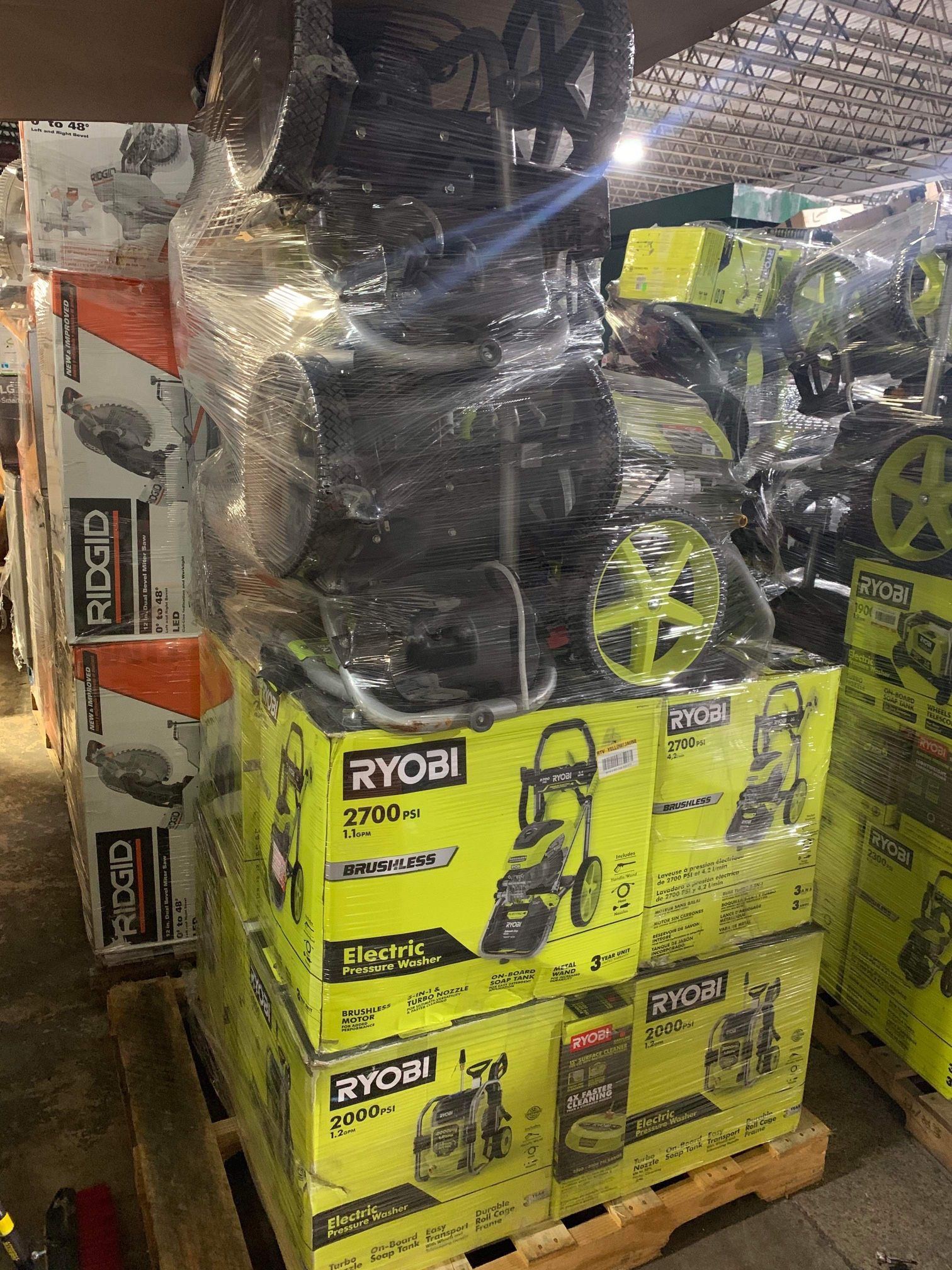 4 pallets lots Ryobi pressure Washer