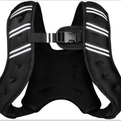 Weight Vest for Men Women, 12lb Adjustable Body Weight Vest, Reflective Stripe for Training, Running, Jogging, Walking, Black