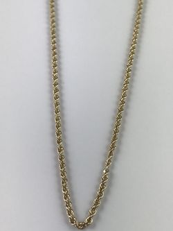 Beautiful 14k yellow gold rope chain necklace.