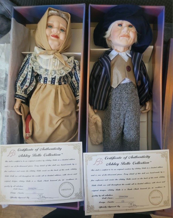 Ashley Bell Grandma And Grandpa PORCELAIN Dolls