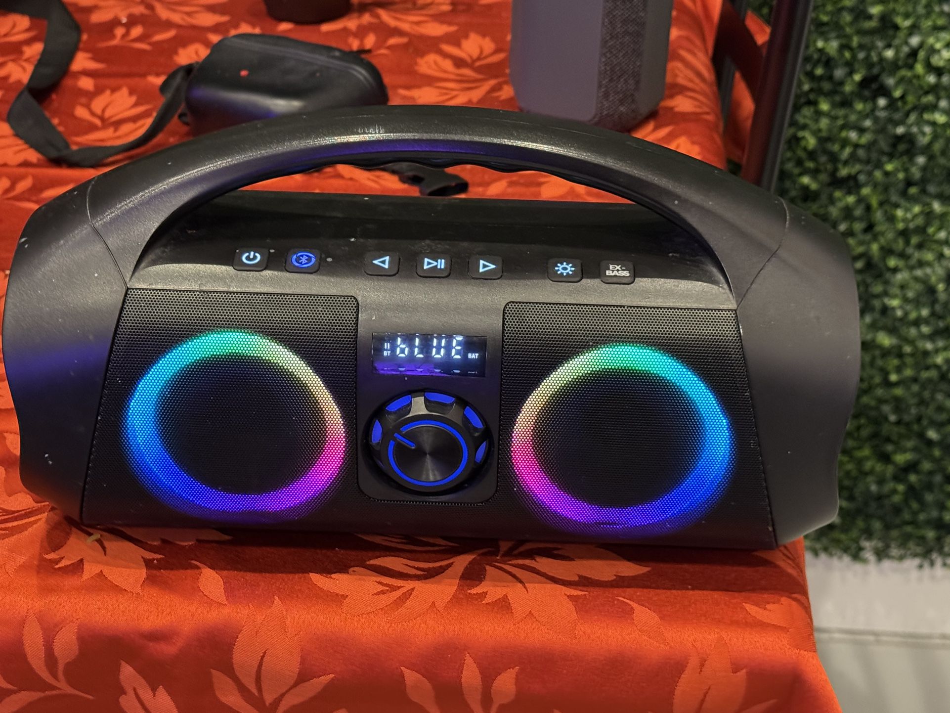 Bluetooth Speaker, 60W(80W Peak) Booming Bass with Subwoofer, IPX7 Waterproof, Beat-Driven Lights