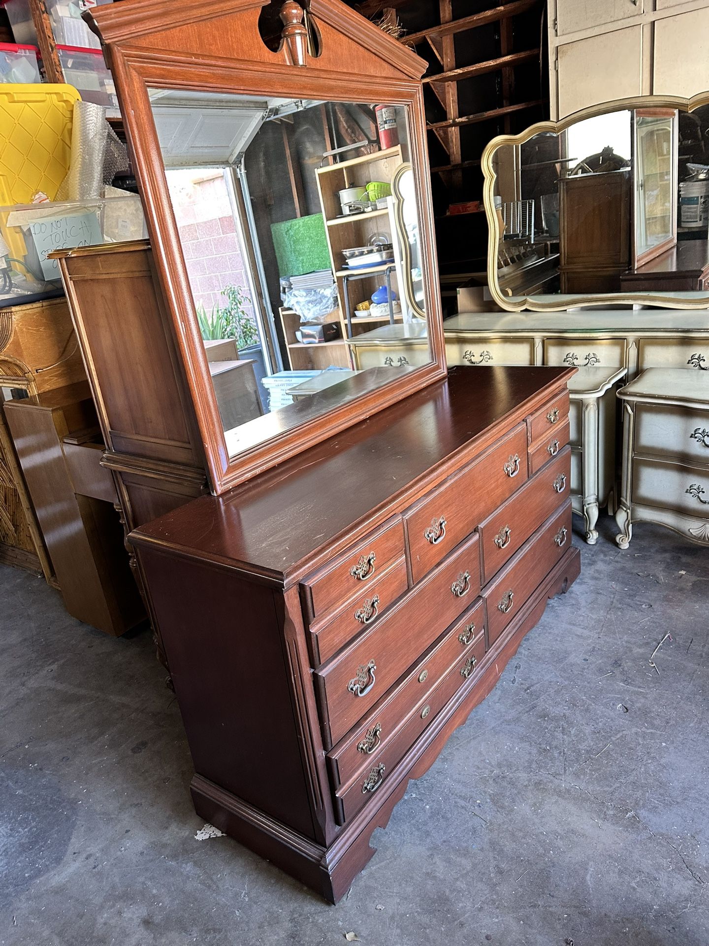 Vintage Taylor Jamestown Solid Cherry Dresser with Mirror.