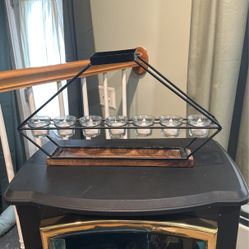 Teacup Votive Candle Holder Wood 