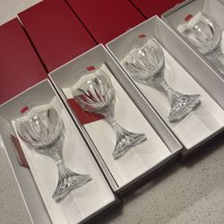 Baccarat Massena Wine Glasses NIB Retail $270 each, 4 available all in box with stickers 